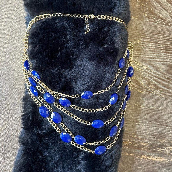 Layered blue necklace - Picture 3 of 6